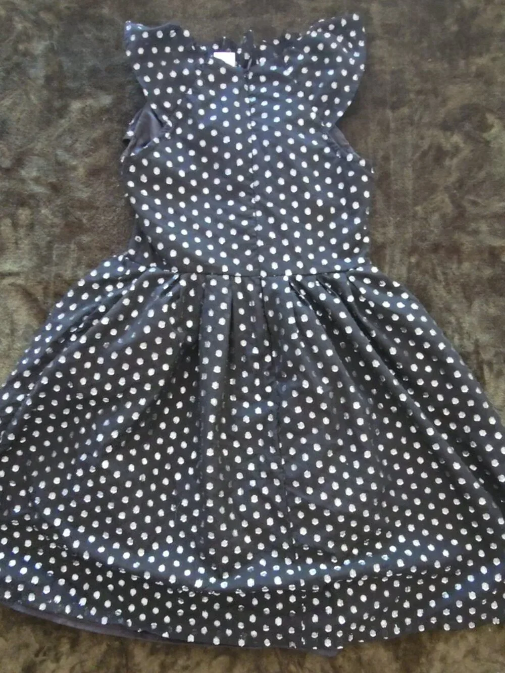 Gymboree Girls Size 8 Black Silver Metallic Polka Dot Ruffle Party Dress